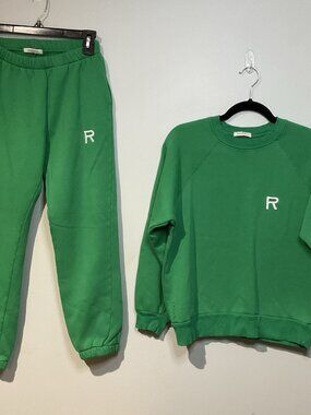 Ragdoll Green Tracking Suit Set Joggers Sweatshirt Women’s 2 Piece Size XS Gym